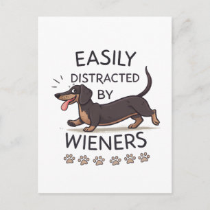Lekfull Dachshund Hund Rollig Tecknad Konst Vykort