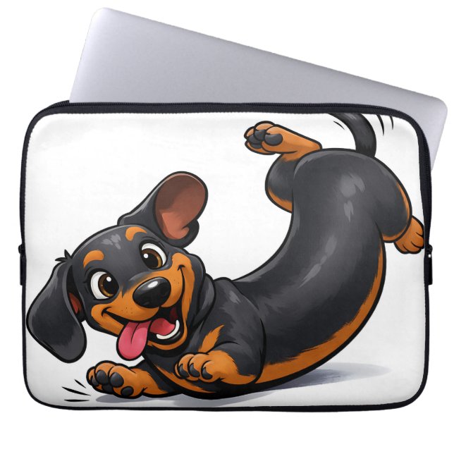Lekfull dachshund-valp  laptop fodral (Framsidan)