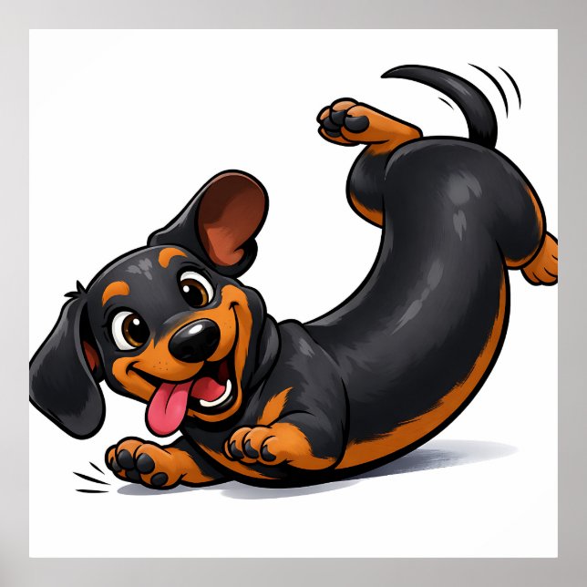 Lekfull dachshund-valp  poster (Framsidan)