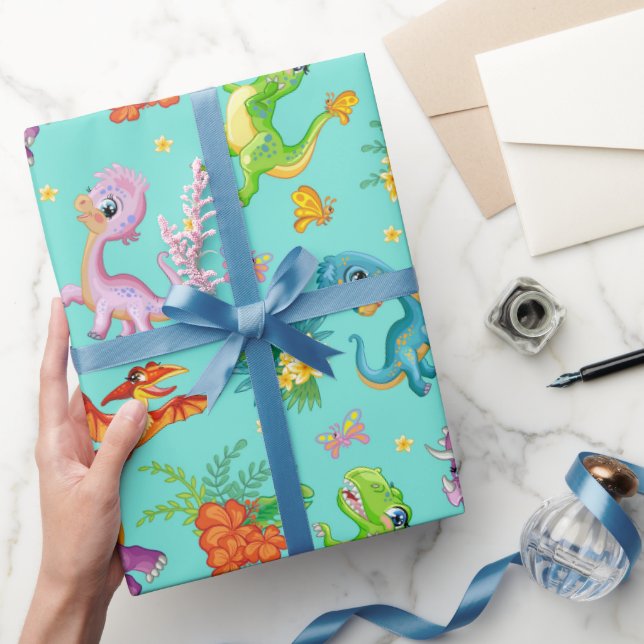 Lekfull dinosaur  presentpapper (Gifting)