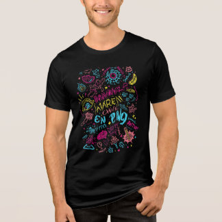 Lekfull Doodle Streetwear Tröja – Neon Retro Stil