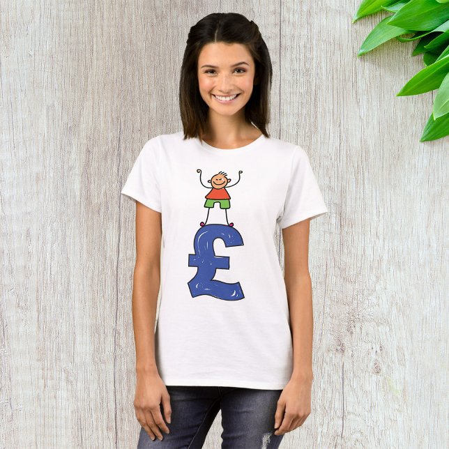 Lekfull figur som står på pund t shirt (Skapare uppladdad)