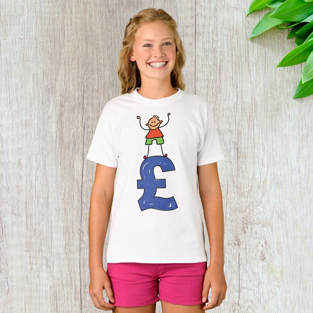 Lekfull figur som står på pund t shirt (Skapare uppladdad)