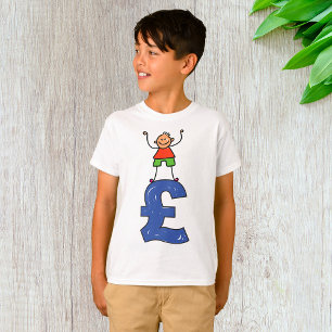 Lekfull figur som står på pund t shirt