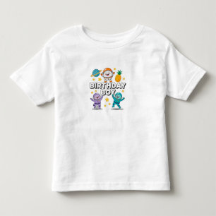 Lekfull födelsedags pojke grafik t shirt