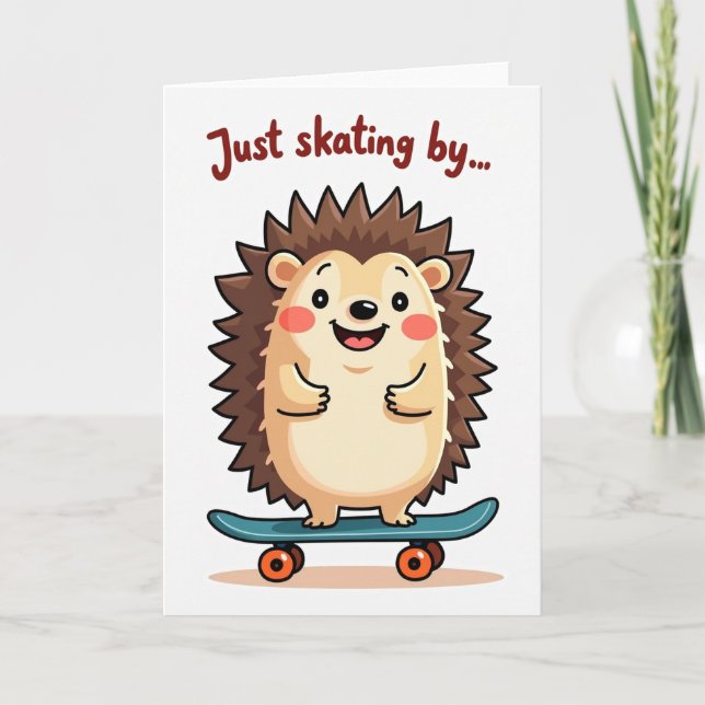 Lekfull födelsedagskort med skateboardvarelse kort (Framsida)