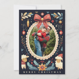 Lekfull geometrisk vattenfärg ram för högtider julkort