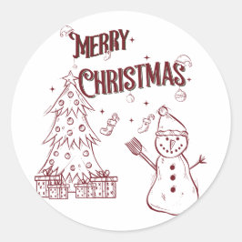 Lekfull God Jul Runt Klistermärke