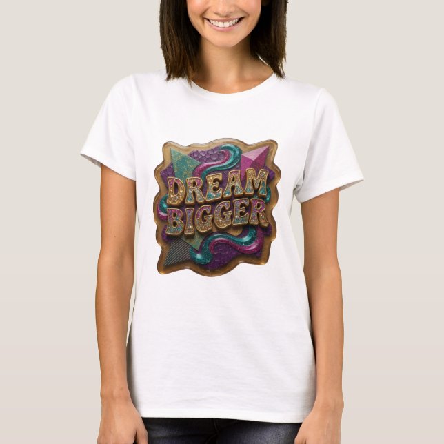 Lekfull Gold DREAM BIGGER Tee (Framsida)