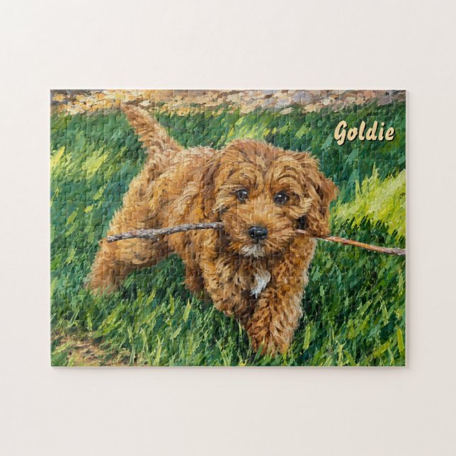 Lekfull Golden Doodle Pussel (Horisontell)