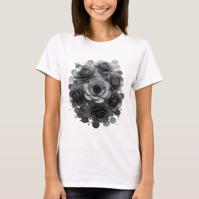 Lekfull Grå ABSTRAKT KONST Statement Design T Shirt (Framsida)
