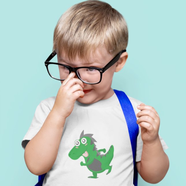 Lekfull Grön Dino  T Shirt (Skapare uppladdad)