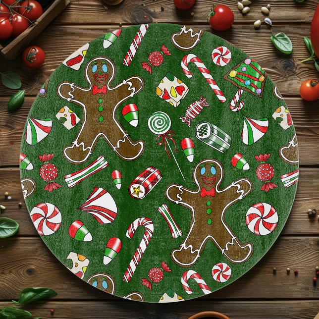 Lekfull Grön Festlig Pepparkaks Godis Mönster (Skapare uppladdad)