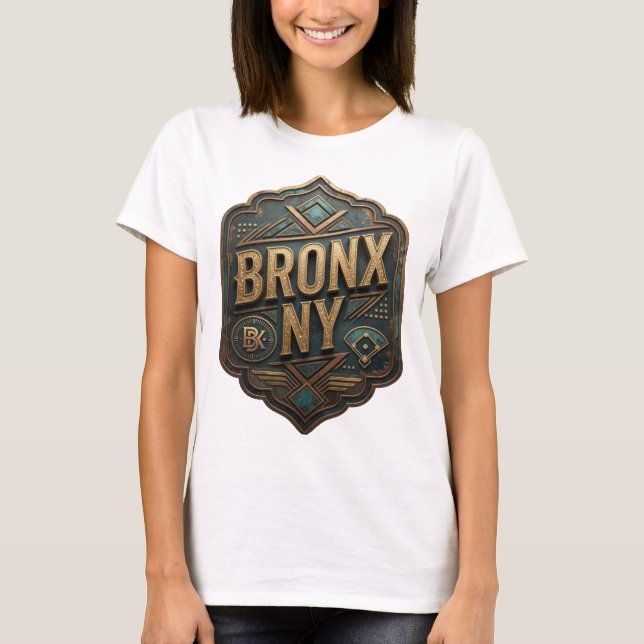 Lekfull gul BRONX NY Statement T-shirt (Framsida)