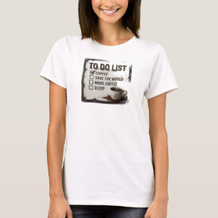Lekfull gul COFFEE FÖRST RÄDDA VÄRLDEN Grafisk T-s T Shirt