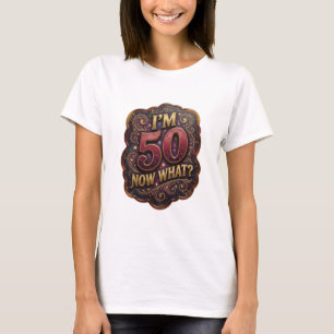 Lekfull gul I'M 50 NU VAD Slogan T-shirt