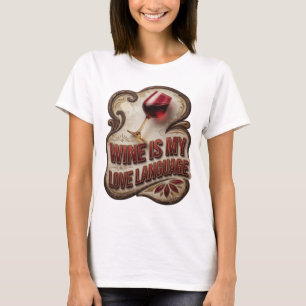 Lekfull Gul VIN ÄR MITT KÄRLEKSSPRÅK Slogan T-shir T Shirt