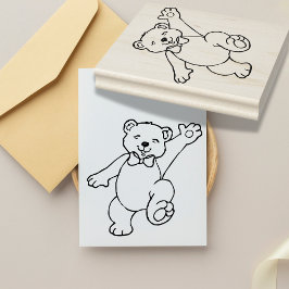Lekfull gummistämpel med teddybjörn stämpel