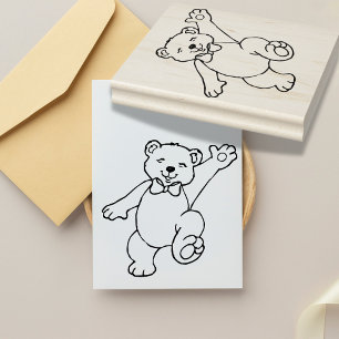 Lekfull gummistämpel med teddybjörn stämpel