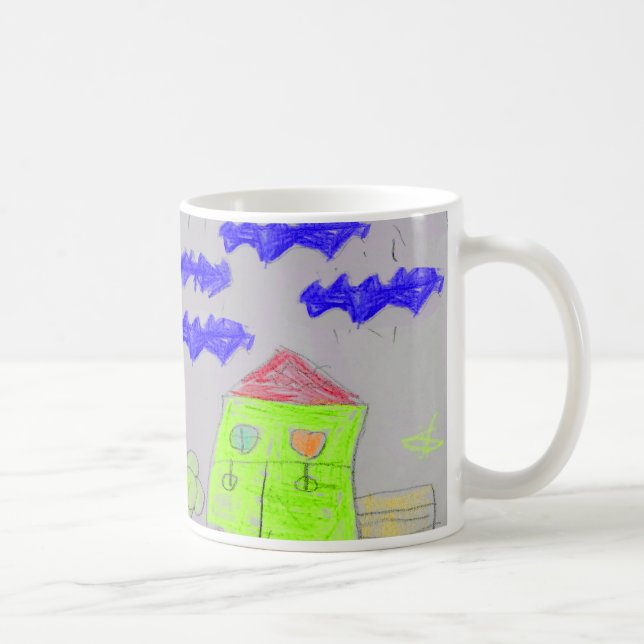 Lekfull Handritad Klotter Hus Mugg (Höger)