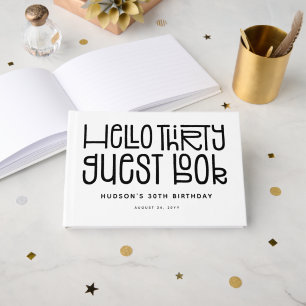 Lekfull Hej Trettio Typografi 30-årsdag Gästböcker