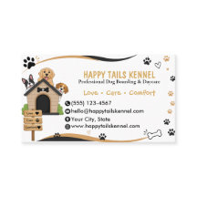 Lekfull Hund Kennel Företagskort | Hundpensionat