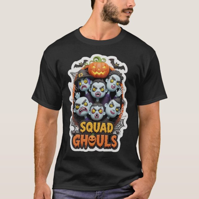 Lekfull illustration av spöken för Halloween wi T Shirt (Framsida)