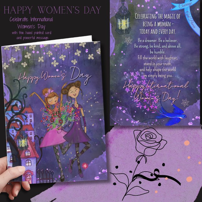 Lekfull internationell kvinnodagsfirande kort (Playful International Women’s Day Celebration Card)
