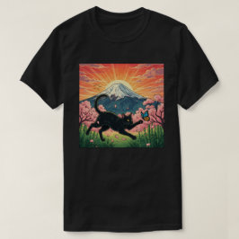 Lekfull Japansk Körsbärsblomkitty T Shirt