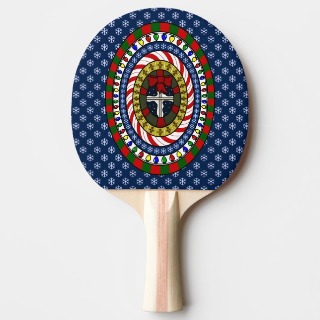 Lekfull jul ping pong paddel pingisracket (Framsidan)