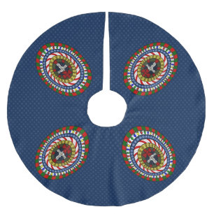 Lekfull julgranstav julgransmatta borstad polyester