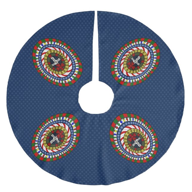 Lekfull julgranstav julgransmatta borstad polyester (Framsidan)