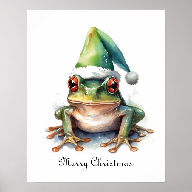 Lekfull julgroda, anpassningsbar poster (Framsidan)