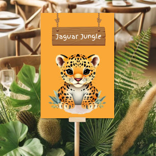 lekfull Jungle Safari Jaguar Bord Sign Bordsnummer