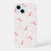 Lekfull katt- och garnhimullsdesign Ljus korallros
