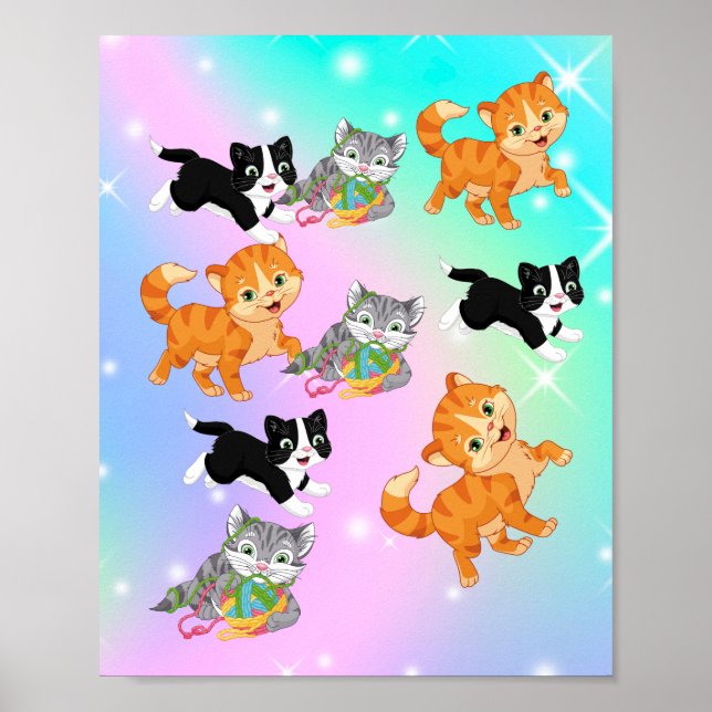 lekfull kattunge poster (Framsidan)