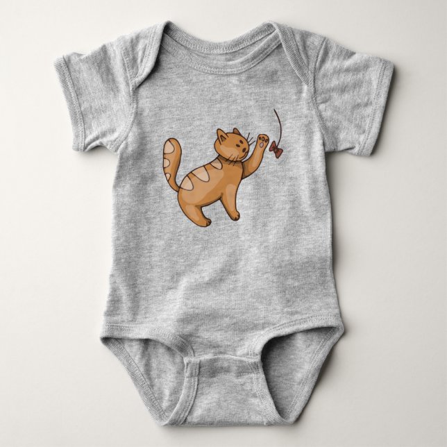 Lekfull Kattunge Söt T Shirt (Framsida)