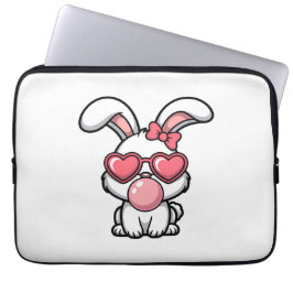 Lekfull Kawaii Kanin med Bubblegum Bubbla Laptop Fodral