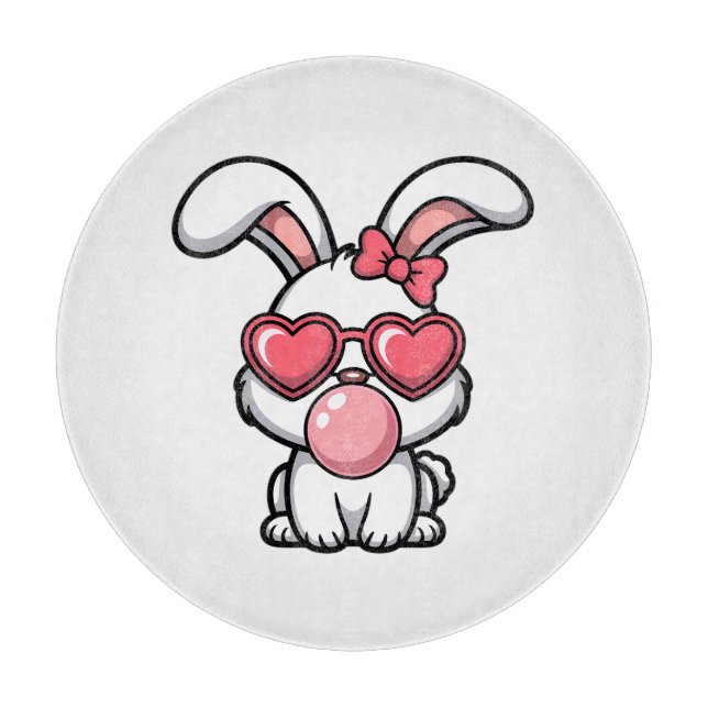 Lekfull Kawaii Kanin med Bubblegummibubbla (Framsidan)