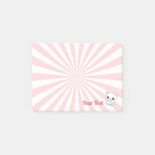 Lekfull Kawaii Vit Kattunge Anpassad Post-it Block