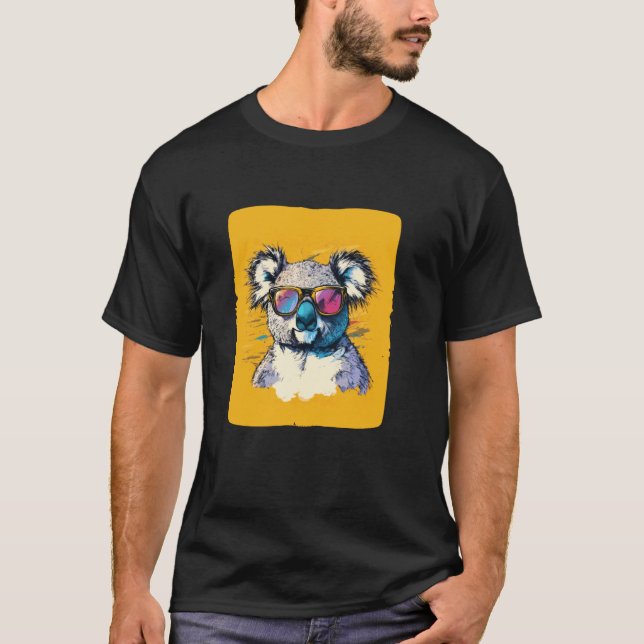 Lekfull koala med solglasögon för ett glatt uttryc t shirt (Framsida)