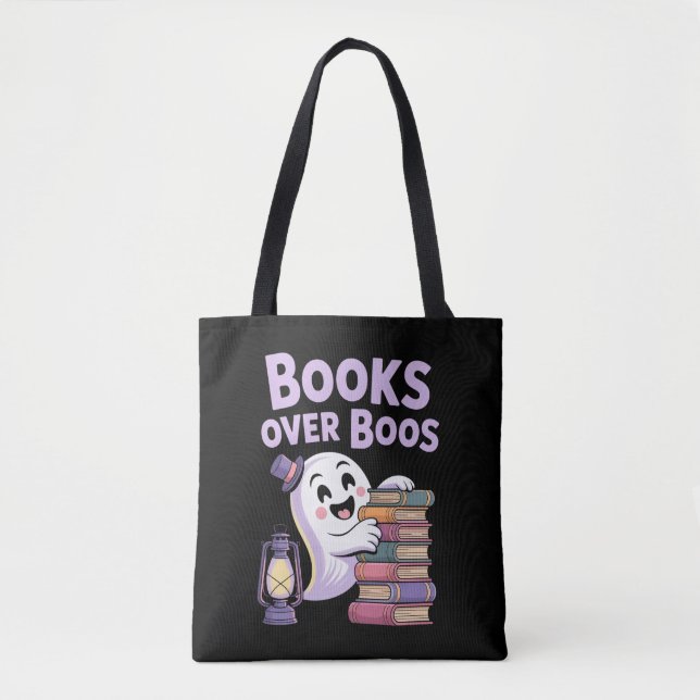 Lekfull Lavendel Spökbok över Boos Tygkasse (Framsida)