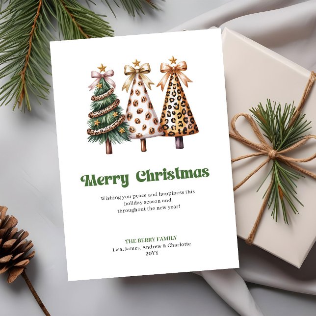 Lekfull leopardmönstrad julhälsningskort julkort (Playful leopard pattern Christmas greeting card

)