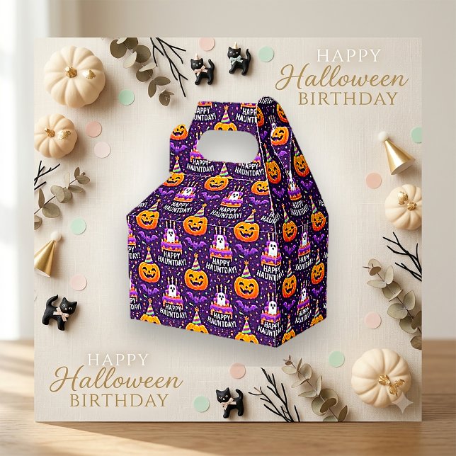 Lekfull lila Halloween-spökpumpamönster Presentaskar (Skapare uppladdad)