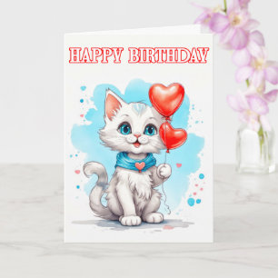 Lekfull Liten Katt Grattis på födelsedagen Kort