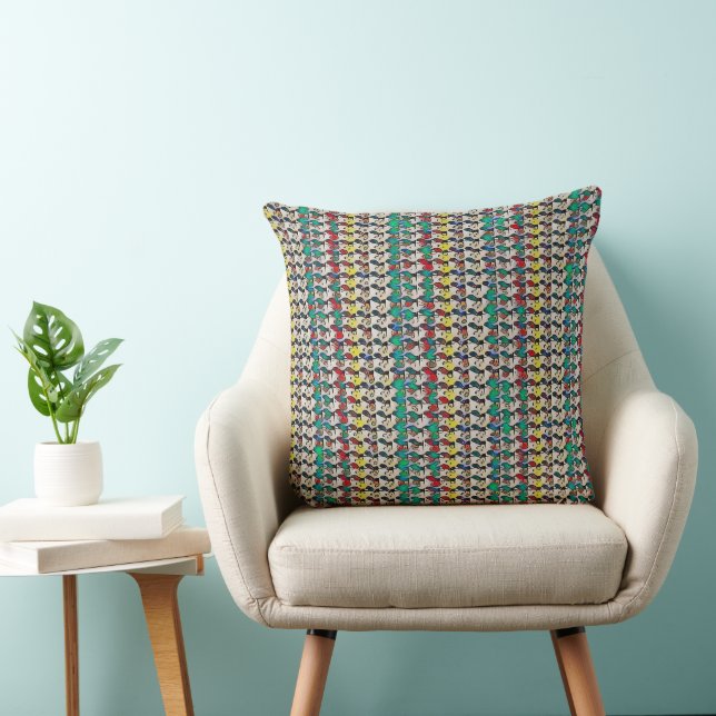Lekfull mosaik abstrakt mönsterdesign 1306 kudde (Stol)