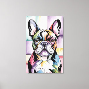 Lekfull Mosaikporträtt av Fransk Bulldog Canvastryck