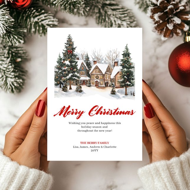Lekfull mysig julscen välkomstkort julkort (Playful Cozy Holiday Scene Greeting Card)