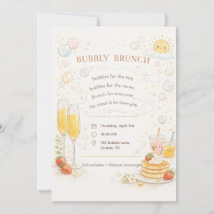 Lekfull och sprudlande brunch-inbjudan inbjudningar