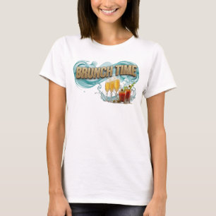 Lekfull Orange BRUNCH TIME Textdesign T Shirt